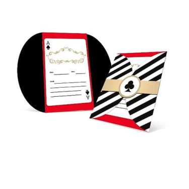 Imagem de Convite para Festa - Festa Cassino - 8 unidades - Cromus - Rizzo