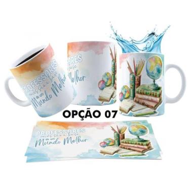Imagem de Caneca 325ml Aquarela Dia Dos Professores Obrigada - LARANJA E MIMOS
