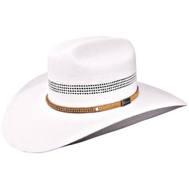 Imagem de Chapéu Country Americano Branco ventilado com Strass unissex - Mundial