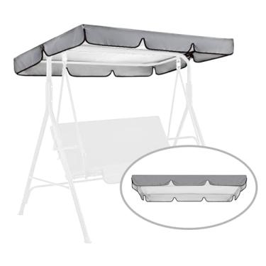 Imagem de Swing Canopy Replacement for Outdoor Patio Swing Chair 2/3 Seater Waterproof Porch Swing Seat Canopy Cover Garden Hammock Top Cover for Seat Furniture, Canopy only (Grey, 65x45×5.9 Inch)