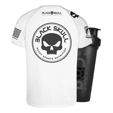 Imagem de Camiseta dry fit padrão branco gg + shaker - Black Skull, PADRAO - BRA