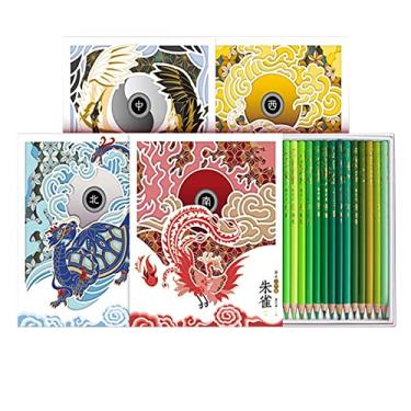 Imagem de Conjunto de 100 lápis de cor Phoenix, lápis de cor tradicional de cor oriental, cores a óleo de núcleo macio de qualidade premium, caixa de presente de arte para artistas adultos e profissionais (100