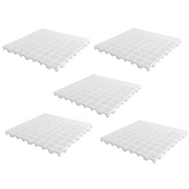 Imagem de Piso Plástico Branco 50x50 - kit 05 peças - D'zainer