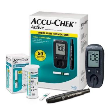 Imagem de Kit monitor Accu-Chek Active 50 Tiras - ROCHE