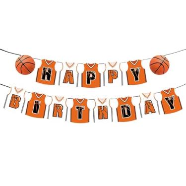 Imagem de GOTPASS Faixa de basquete Happy Birthday com tema de basquete suprimentos de festa crianças adolescentes meninos foto adereço basquete esporte decoração de festa de aniversário