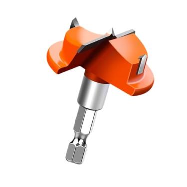 Imagem de ＡＷＨＡＯ Buracos de madeira viu núcleo bit dobradiça buraco abridor resistente carpintaria cortador ferramentas para cozinha armário porta madeira compensada, Laranja, 59.5 Cm
