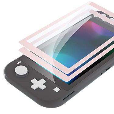 Imagem de eXtremeRate Pacote com 2 películas protetoras Sakura Pink Border Transparente, HD Clear Saver, protetor de tela de vidro temperado para Nintendo Switch Lite [antiarranhões, anti-impressões digitais, inquebrável, sem bolhas]