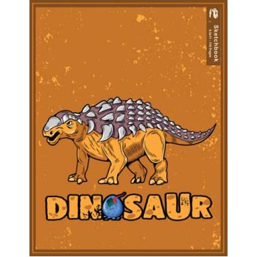 Imagem de sketchbook: Blank Drawing Book - Notebook Lineless Pages Sketch Diary - Great Gift Idea For Creative Artists - 8.5"x11" Of 110 Pages - Dinosaurs Sketch Book for Kids - Brown Cover