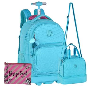 Imagem de Kit Mochila de Rodinhas Rebecca Bonbon Matelassê Soft Com Lancheira-Feminino