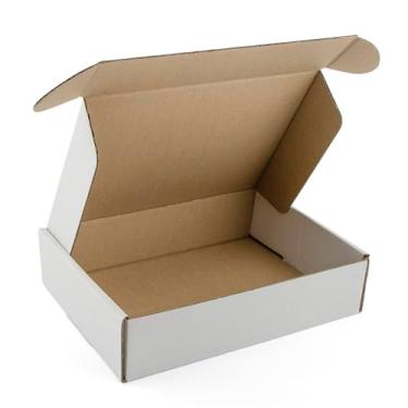 Imagem de MBC MAT BOARD CENTER Centro de Placa de Esteira, Caixa de Remessa Resistente Branca 8X6X2, Caixas de Papelão Ondulado para Pequenas Empresas, Correspondência de Papelão, Caixa de E (8X6X2, Branco)