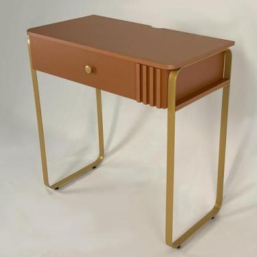 Imagem de Penteadeira Lena- Uma gaveta com pés metálico dourado  - Casa Heva