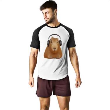 Imagem de Camiseta Raglan Capivara headfone - Alearts, M