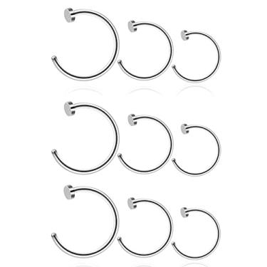 Imagem de ZYTAIJEW 4 peças/6 pçs/9 peças hipoalergênico 20G/18G 6 mm 8 mm 10 mm G23 anel de nariz de titânio argola disco narina piercing anel de joias, Titânio, Sem Pedra Preciosa