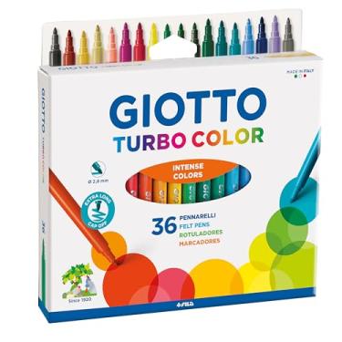 Imagem de GIOTTO Turbo Color, Canetas Coloridas Hidrocor, Ponta de 2,8mm Estojo com 36 Cores