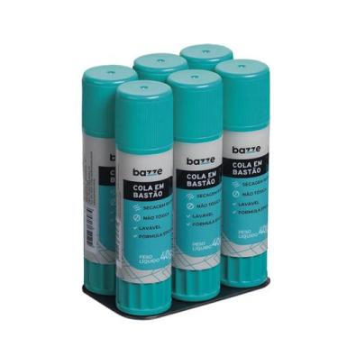 Imagem de Kit 6 Colas em Bastão 40g Escolar Secagem Rápida - Bazze