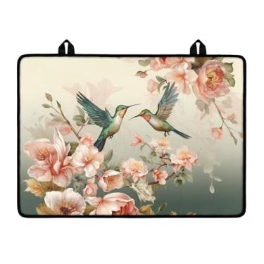 Imagem de Poceacles Tampa superior de fogão de vidro de cerâmica, tapete de fogão, capa de queimador de fogão, multiuso, borracha, protetor de mesa, lavadora, secadora, cobertura superior para bancada, flor de