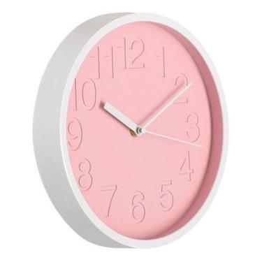 Imagem de Relógio De Parede Decorativo Silencioso Color 24 Cm Rel-104 - PGB, Ros