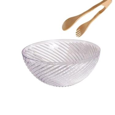 Imagem de Saladeira em PS e Pegador em Bambu 3,6 litros  26 x 10,5 cm - Plasutil