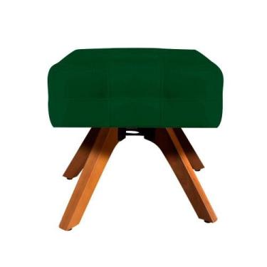 Imagem de Puff Giratório Elisa Suede Base Madeira Mm30 Verde - DROSSI