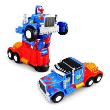 Imagem de Caminhão Transformer Brinquedo Robô Bate E Volta Luz E Som - TZE KIDS