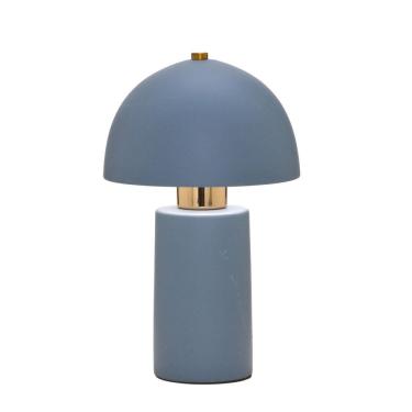 Imagem de Luminária de Mesa Abajur em Cerâmica Azul e Dourado 30cm 1E27 15400-PL