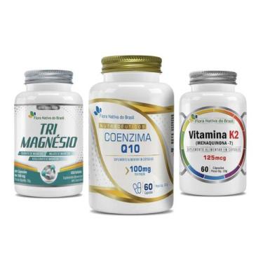Imagem de Kit de Suplementos Alimentares Tri magnésio, CoenzimaQ10 e K2 60 cápsu