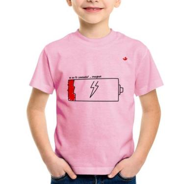 Imagem de Camiseta Infantil Se eu tô cansada - Foca na Moda, Rosa bebê, 14