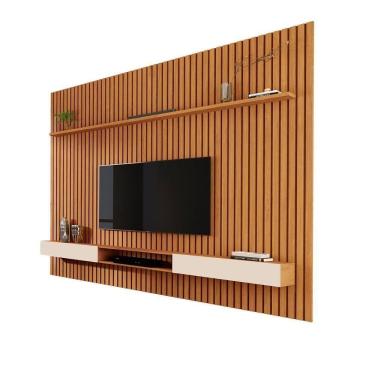Imagem de Painel Ripado Grande Tv Até 75 2.2 Nature Off White Valerius Shop Jm