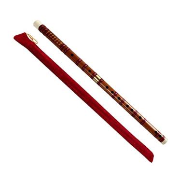 Imagem de Flauta de bambu de seção dupla para estudantes tocando flauta de bambu amargo para iniciantes (cor: F)