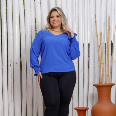 Imagem de Blusa Feminina Manga Longa Plus Size Duna Camisa Social - Rosana Farca
