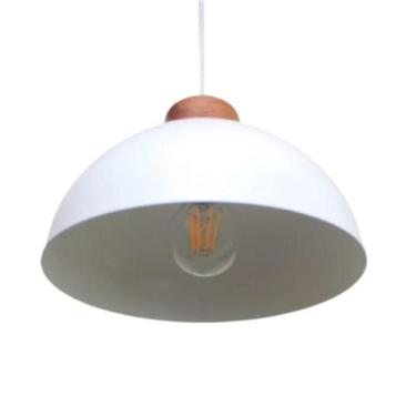 Imagem de Pendente Cuba com Madeira Luminária de Teto - Bronzil