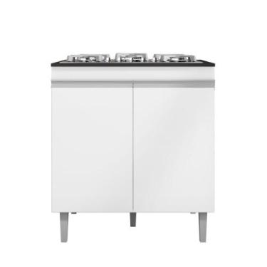 Imagem de Balcão Armário de Cozinha Multiuso para Cooktop com Tampo 4 ou 5 Bocas