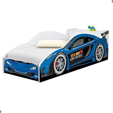 Imagem de Cama Carro Com Baú Accelerate Juvenil Azul