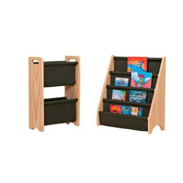 Imagem de Kit Montessori, Racks Guarda Brinquedos E Livros E Jogos - Curumim Kid