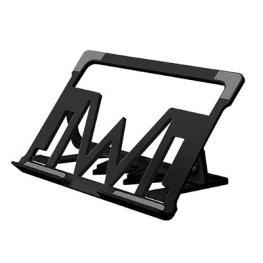 Imagem de Suporte para laptop Suporte dobrável para laptop ajustável, suporte para notebook portátil, suporte de resfriamento Elevador para laptop(Preto)