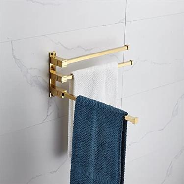 Imagem de Toalheiro de mão, suporte de toalha de banheiro, toalheiro europeu todo em cobre dourado para hotel/casa de banho de armazenamento, suporte de banheiro, barra de toalha leve ferragens de banheiro