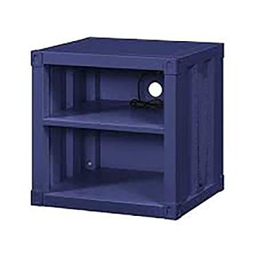 Imagem de Mesa de cabeceira moderna, mesa de cabeceira, armário, pier lateral, espelho de computador, mesa e cabana para quarto, sala de estar e banheiro (cômoda de unmetal) (mesa de cabeceira azul com USB)
