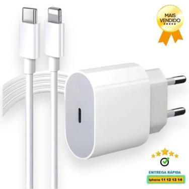 Imagem de Kit Carregador Turbo, Cabo Usb-C-Lightning + Fonte Carregador 20W Ultr