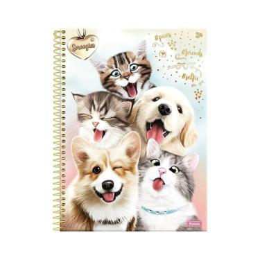 Imagem de Caderno Espiral Foroni Universitário Capa Dura Smoogies 15 Matérias 240 Folhas - Embalagem 2 Unidades