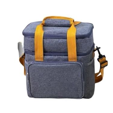 Imagem de Bolsa Termica Grande Capacidade Lancheira Expansível Com Dupla Camada(cinza ld004)