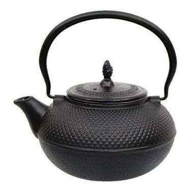Imagem de Chaleira Ferro Fundido Esmaltada 1,5 Litros Com Peneira Mta Preto, Pre