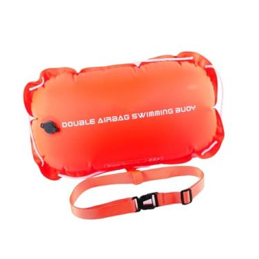 Imagem de kowaku Bóia de natação flutuação para nadadores de águas abertas com compacto de cinto à prova d'água de bóia de de para acampar viagens de natação, Laranja