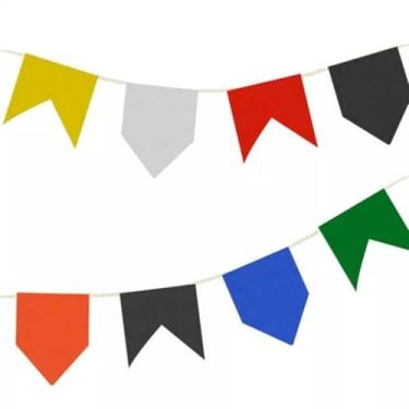 Imagem de Kit de Bandeirinhas Plásticas 50m, 100m ou 200m – Decoração Colorida e Resistente para Festa Junina e São João (200)