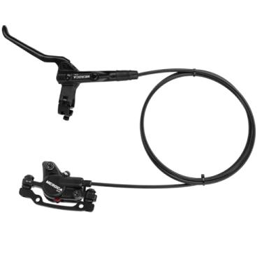 Imagem de HOUSON Conjunto de freio de bicicleta com corpo de alumínio e guia de sapata de freio dupla face - Freio reverso hidráulico para freios a disco de 140 mm (mangueira de 1450 mm, 338 g)