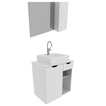 Imagem de Conjunto Para Banheiro Com Cuba E Espelho Bn2 Branco