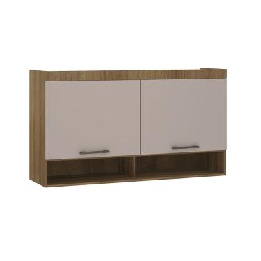 Imagem de Armário Aéreo Maleiro Modulado 145cm 2 Portas Basculantes Paris Avelã Pf Com Cinammon Pf