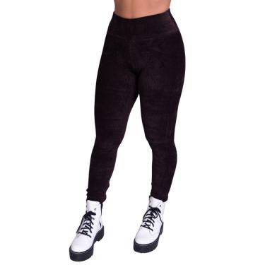 Imagem de Calça Legging Cotelê Veludo Vekyo Grossa Cós Alto Inverno Cintura Alta Frio Moda Casual-Feminino