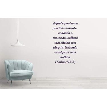 Imagem de Adesivo De Parede Salmo 126:6 - Lojinha Da Luc Adesivos