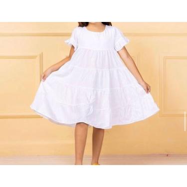 Imagem de Vestido de babados C/ manga 100% algodão - Patricinha Kids