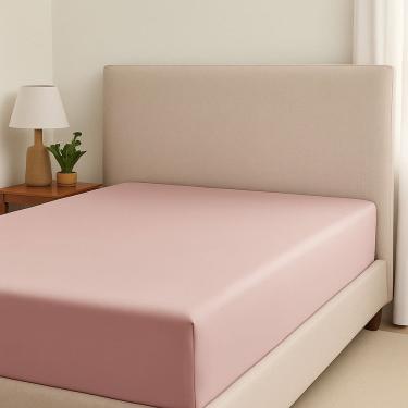 Imagem de Lençol Com Elástico Sofee De Malha Casal 138x188x30cm - Kacyumara - Rosê